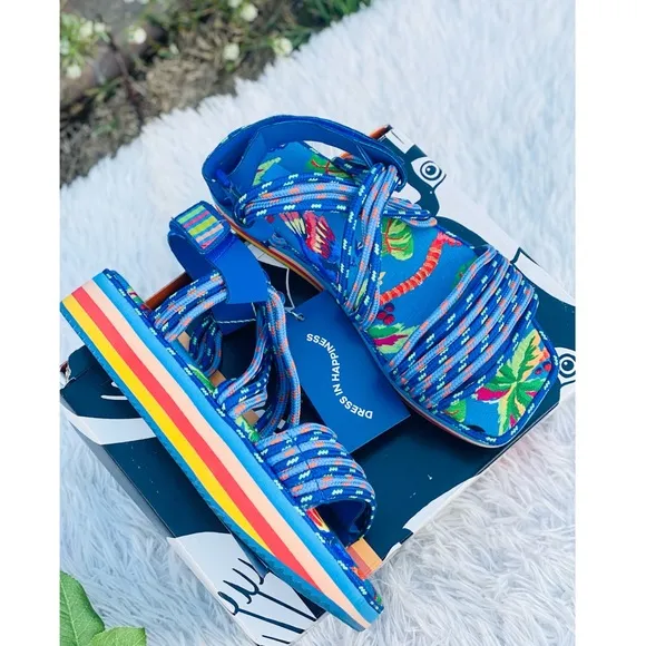 FARM Rio Blue Macaw Platform Sandals