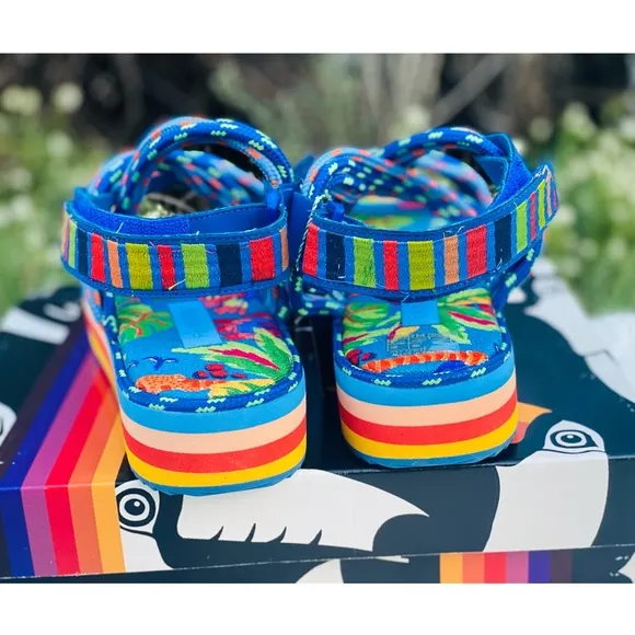 FARM Rio Blue Macaw Platform Sandals