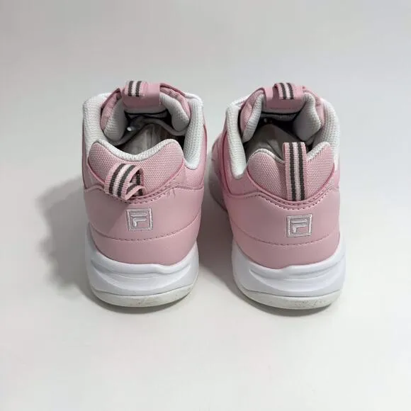 Fila Kids Big Girl Size 6 Pink White Ray Faux Leather Lace Up Sneakers Shoes NWT