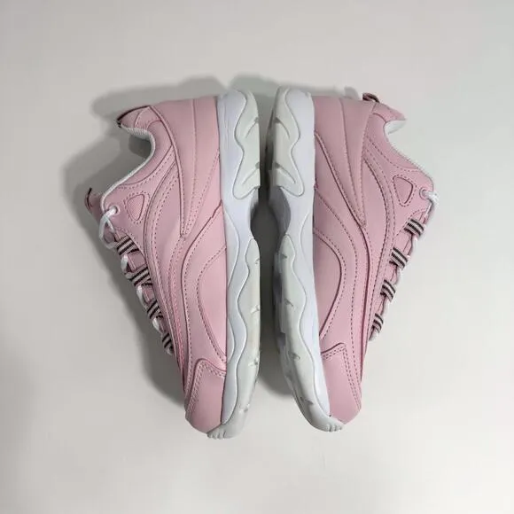 Fila Kids Big Girl Size 6 Pink White Ray Faux Leather Lace Up Sneakers Shoes NWT
