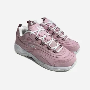 Fila Kids Big Girl Size 6 Pink White Ray Faux Leather Lace Up Sneakers Shoes NWT