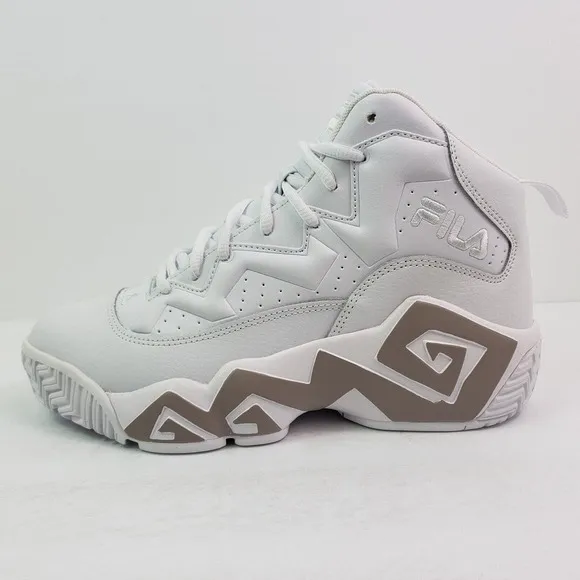 FILA MB Retro Jamal Mashburn Mens Size 8 White Gray Basketball Sneakers Shoes 1B