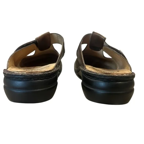 Finn Comfort Belem Slip On Mule Clog Brown Leather Shoes Women’s 37 D US 6.5-7