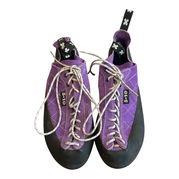 Five Ten 5.10 Purple Rock Climbing Shoes Size 8 Made In USA Hiking Athleisure