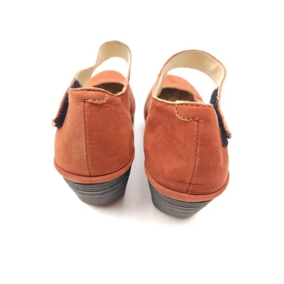 Fly London Yasi Red Orange Suede Platform Wedge Heels size US 6.5-7 EU 37
