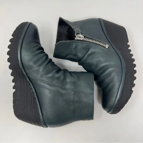 Fly London Yoxi Leather Wedge Ankle Boot