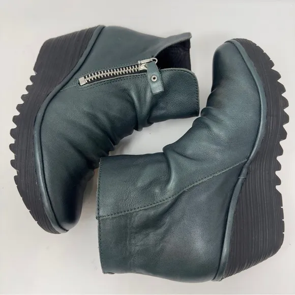 Fly London Yoxi Leather Wedge Ankle Boot