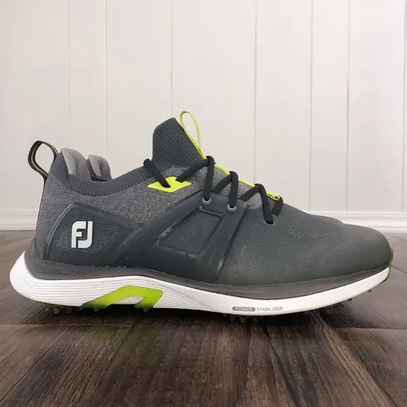 FootJoy HyperFlex Golf Shoe Lace Up Sneaker 51044 Mens Size 11.5 WIDE Grey Lime