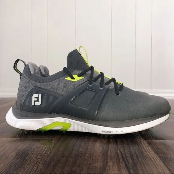 FootJoy HyperFlex Golf Shoe Lace Up Sneaker 51044 Mens Size 11.5 WIDE Grey Lime
