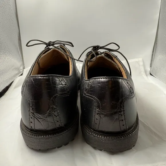 FootJoy Professional Men’s Black Leather Smooth &amp; Croc Imprint Golf Shoes Sz 11M