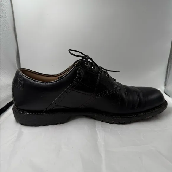 FootJoy Professional Men’s Black Leather Smooth &amp; Croc Imprint Golf Shoes Sz 11M