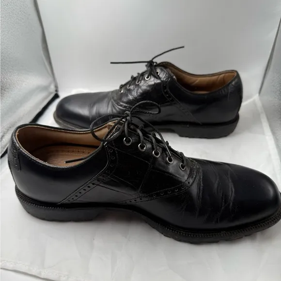 FootJoy Professional Men’s Black Leather Smooth &amp; Croc Imprint Golf Shoes Sz 11M