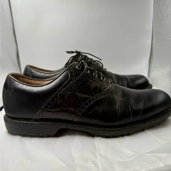FootJoy Professional Men’s Black Leather Smooth &amp; Croc Imprint Golf Shoes Sz 11M