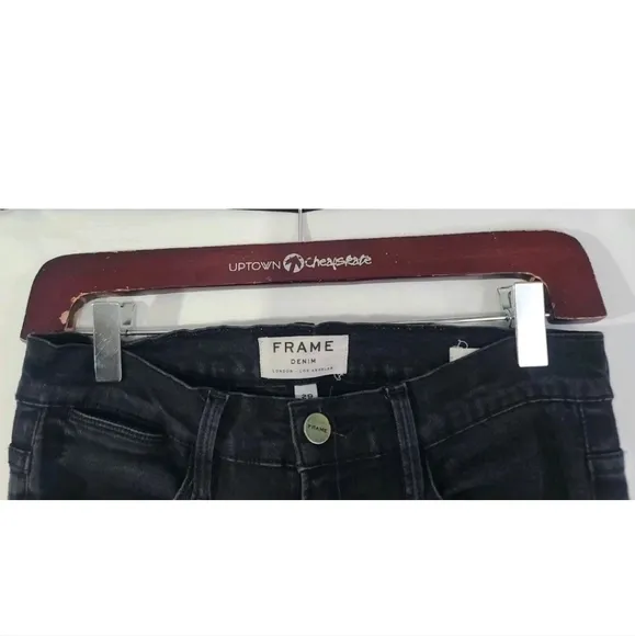 Frame Denim Le High Flare Black Stretch Flared Jeans Size 29