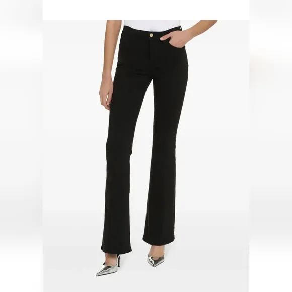 Frame Denim Le High Flare Black Stretch Flared Jeans Size 29