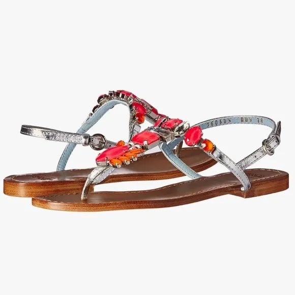 Frances Valentine Women's Iris Rhinestone Embellished Sandals Size 6.5