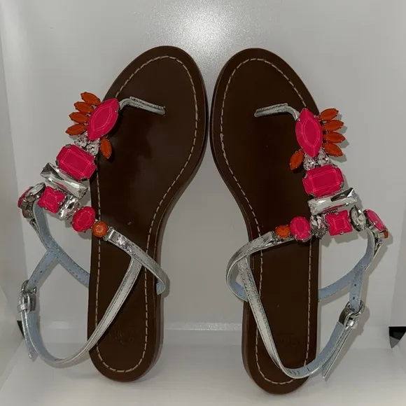 Frances Valentine Women's Iris Rhinestone Embellished Sandals Size 6.5