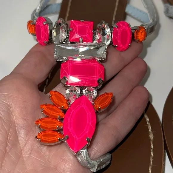 Frances Valentine Women's Iris Rhinestone Embellished Sandals Size 6.5