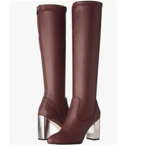 Franco Sarto Catherine Hight Shaft Faux Leather Burgundy Boots