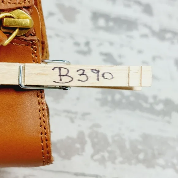 Franco Sarto Elese Leather Boots Cognac Ankle High Buckle Zip B390