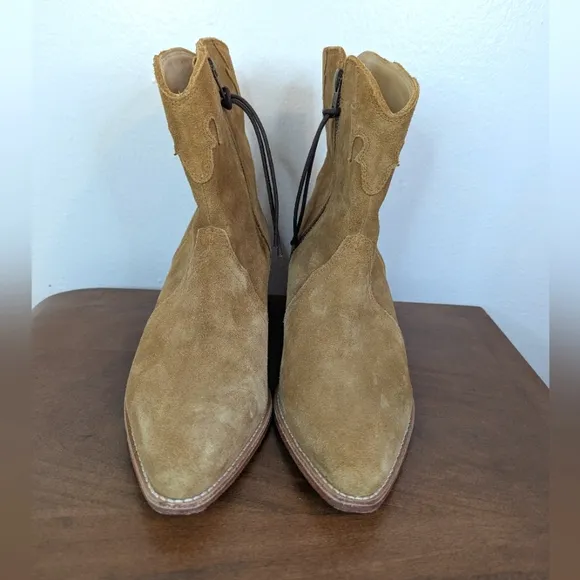 Free People Camel Tan Western Countryside Cowgirl Chic Festival Bootie 39 / 8.5
