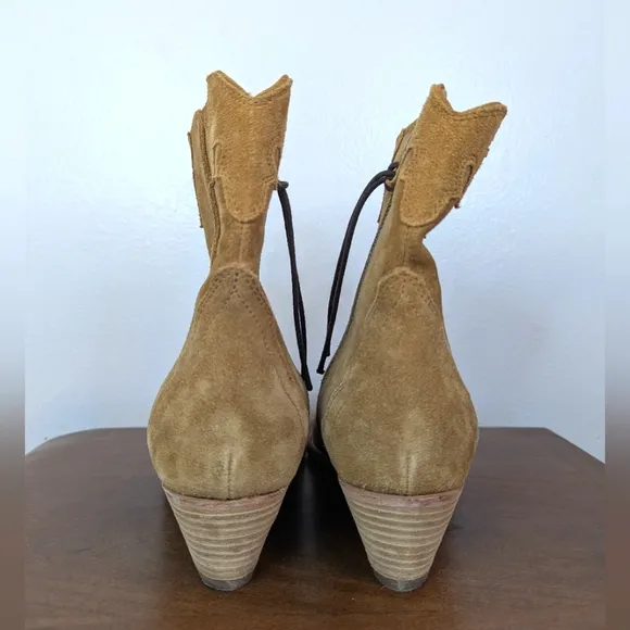Free People Camel Tan Western Countryside Cowgirl Chic Festival Bootie 39 / 8.5