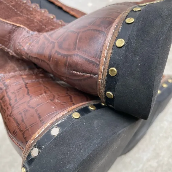 Free People Chelsea Brown Leather Ankle Boots