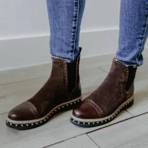 Free People Chelsea Brown Leather Ankle Boots