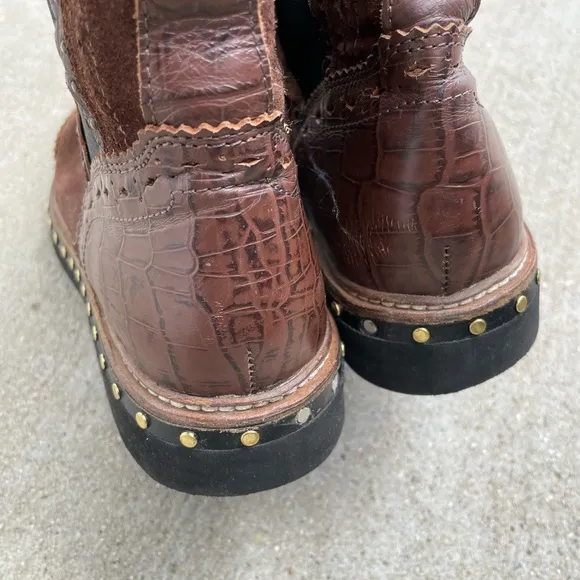Free People Chelsea Brown Leather Ankle Boots