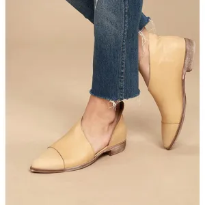Free People Chic Cut-Out Leather Flats - sz 37