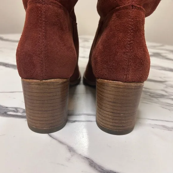 Free People Cleo Slouch Women's Suede Knee-High Boots - Rust