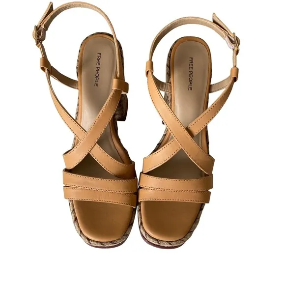 Free People Fahn Jute‎ Platform Sandal Sz 9 NWB Neutral Boho Chic
