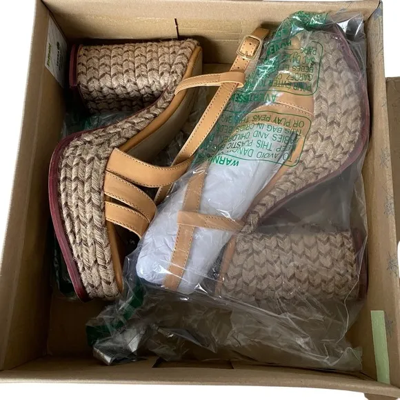 Free People Fahn Jute‎ Platform Sandal Sz 9 NWB Neutral Boho Chic