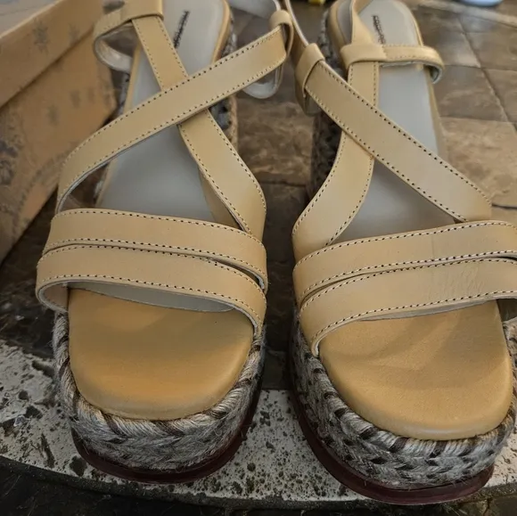 Free People Fahn Jute Platform Sandals Sz 10 New in box