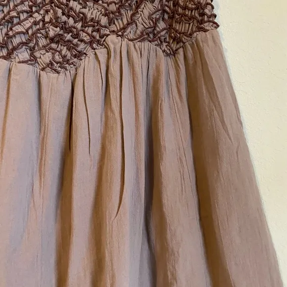 Free People Feel The Frill Midi Babydoll Winter Bloom Boho Milkmaid Dress S