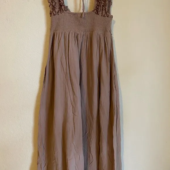Free People Feel The Frill Midi Babydoll Winter Bloom Boho Milkmaid Dress S