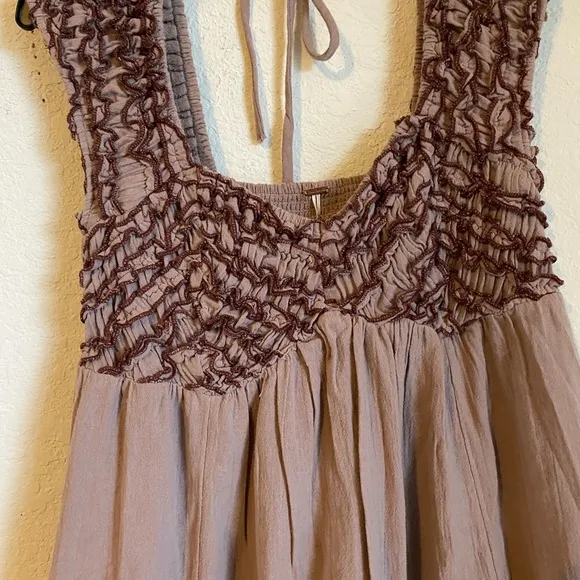 Free People Feel The Frill Midi Babydoll Winter Bloom Boho Milkmaid Dress S