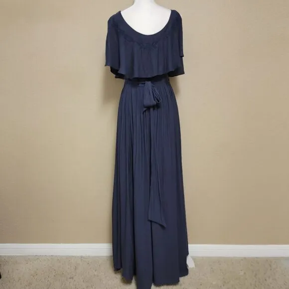 Free People Fiona Maxi Wrap Dress in Midnight Blue