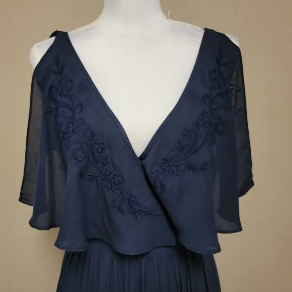 Free People Fiona Maxi Wrap Dress in Midnight Blue