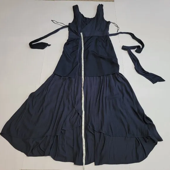 Free People Fiona Maxi Wrap Dress in Midnight Blue