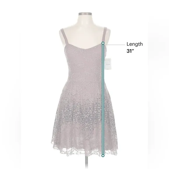 Free People Flocked Lace Fit &amp; Flare Dress - Washed Purple - Size M - NWT