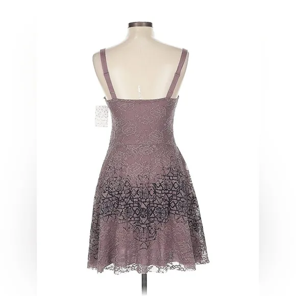Free People Flocked Lace Fit &amp; Flare Dress - Washed Purple - Size M - NWT