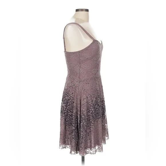 Free People Flocked Lace Fit &amp; Flare Dress - Washed Purple - Size M - NWT