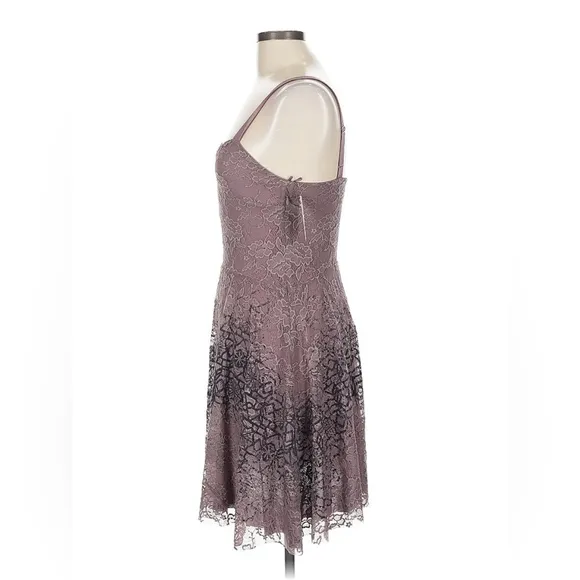 Free People Flocked Lace Fit &amp; Flare Dress - Washed Purple - Size M - NWT