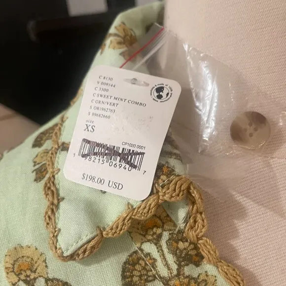 Free People Hazy Baby Boho Mini Dress Sweet Mint NWT Oversized Size …