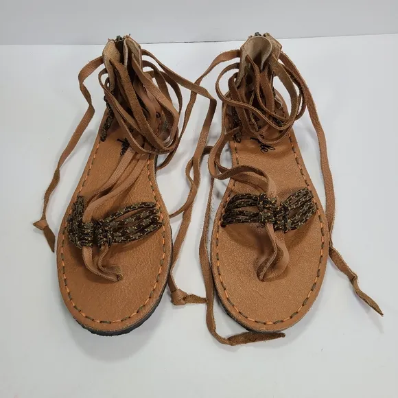 Free People La Jolla Wrap Strappy Boho Gladiator Sandals Women Size 9