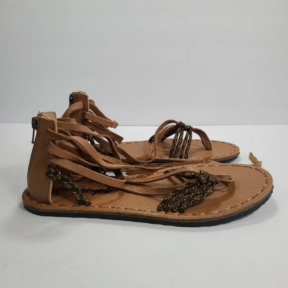 Free People La Jolla Wrap Strappy Boho Gladiator Sandals Women Size 9