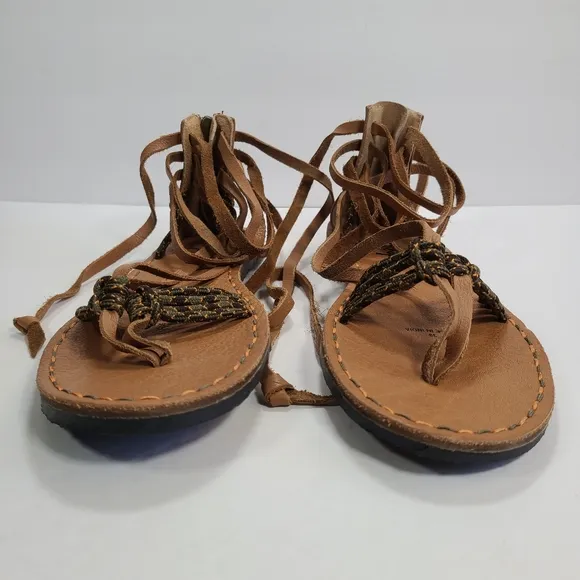 Free People La Jolla Wrap Strappy Boho Gladiator Sandals Women Size 9