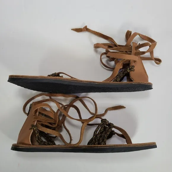 Free People La Jolla Wrap Strappy Boho Gladiator Sandals Women Size 9