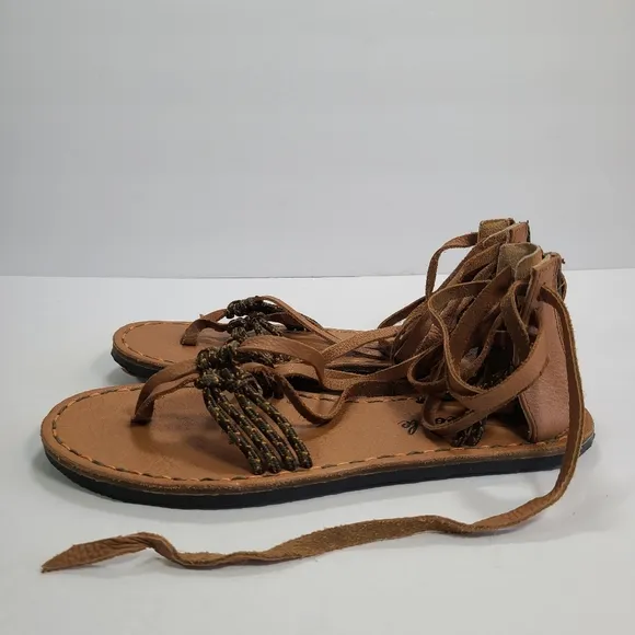 Free People La Jolla Wrap Strappy Boho Gladiator Sandals Women Size 9